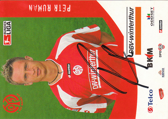Petr Ruman 1. FSV Mainz 05 2005/06 Podpisova karta autogram