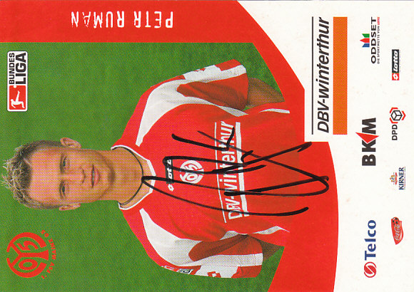 Petr Ruman 1. FSV Mainz 05 2005/06 Podpisova karta autogram