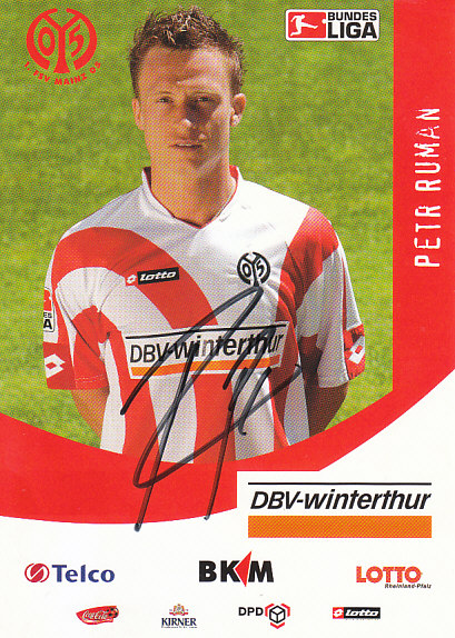 Petr Ruman 1. FSV Mainz 05 2006/07 Podpisova karta autogram