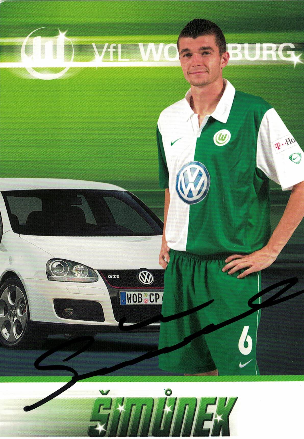 Jan Simunek VfL Wolfsburg 2007/08 Podpisova karta autogram