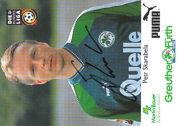 Petr Skarabela Greuther Furth 1997/98 Podpisova karta autogram
