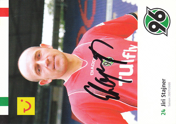 Jiri Stajner Hannover 96 2007/08 Podpisova karta autogram