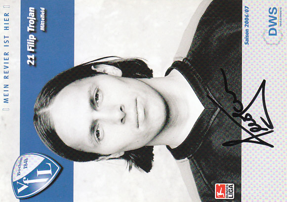 Filip Trojan VfL Bochum 2006/07 Podpisova karta autogram