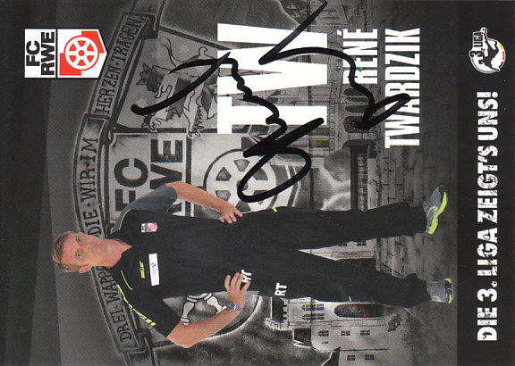 Rene Twardzik Rot Weiss Erfurt 2014/15 Podpisova karta autogram