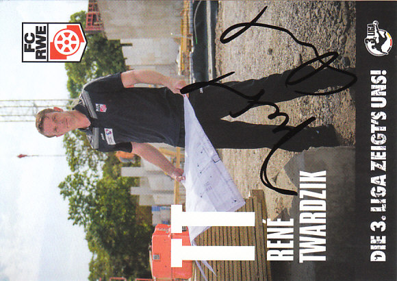 Rene Twardzik Rot Weiss Erfurt 2015/16 Podpisova karta autogram
