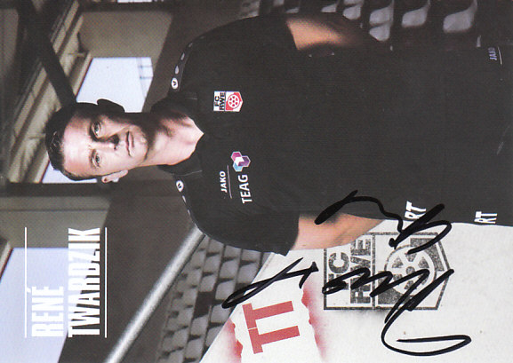 Rene Twardzik Rot Weiss Erfurt 2016/17 Podpisova karta autogram