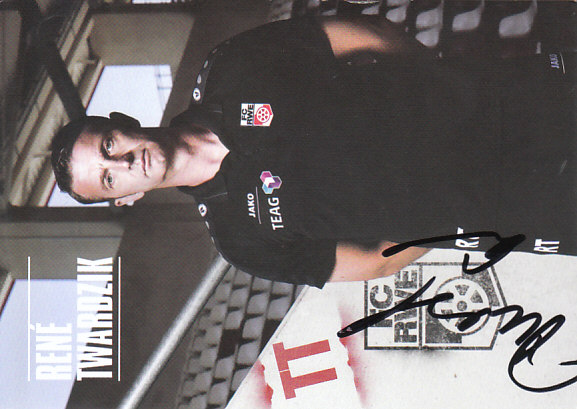 Rene Twardzik Rot Weiss Erfurt 2016/17 Podpisova karta autogram