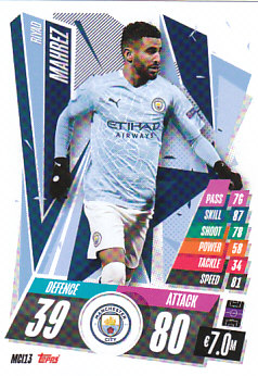 Riyad Mahrez Manchester City 2020/21 Topps Match Attax CL #MCI13