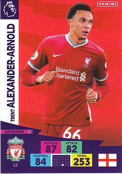 Trent Alexander-Arnold Liverpool 2020/21 Panini Adrenalyn XL #12
