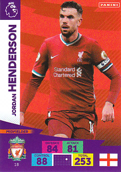 Jordan Henderson Liverpool 2020/21 Panini Adrenalyn XL #18