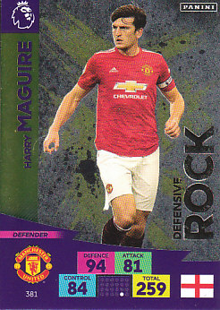 Harry Maguire Manchester United 2020/21 Panini Adrenalyn XL Defensive Rock #381