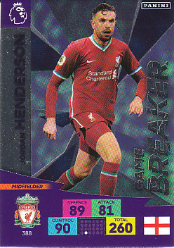 Jordan Henderson Liverpool 2020/21 Panini Adrenalyn XL Game Breaker #388