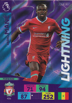 Sadio Mane Liverpool 2020/21 Panini Adrenalyn XL Lightning #406