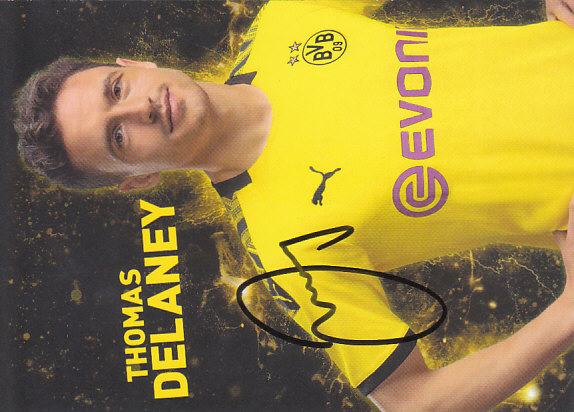 Thomas Delaney Borussia Dortmund 2019/20 Podpisova karta Autogram