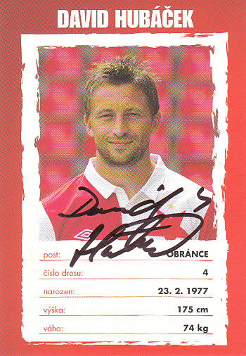 David Hubacek SK Slavia Praha 2010/11 Podpisova karta Autogram