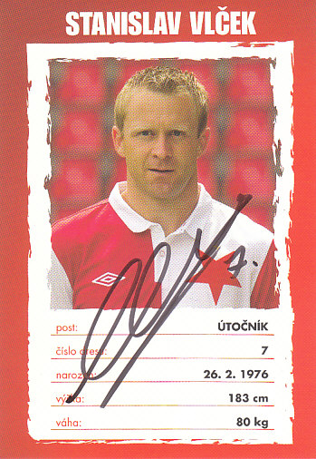 Stanislav Vlcek SK Slavia Praha 2010/11 Podpisova karta Autogram