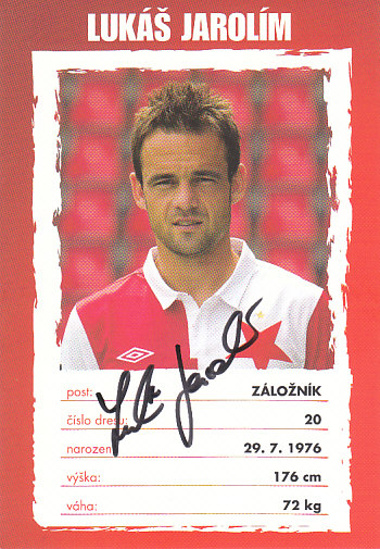 Lukas Jarolim SK Slavia Praha 2010/11 Podpisova karta Autogram