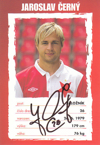 Jaroslav Cerny SK Slavia Praha 2010/11 Podpisova karta Autogram