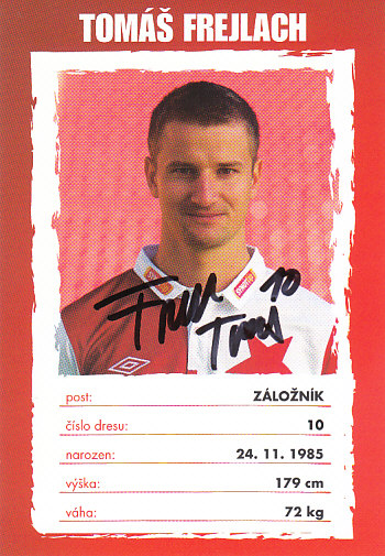 Tomas Frejlach SK Slavia Praha 2013/14 Podpisova karta Autogram