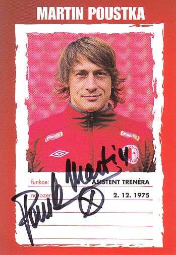 Martin Poustka SK Slavia Praha 2013/14 Podpisova karta Autogram
