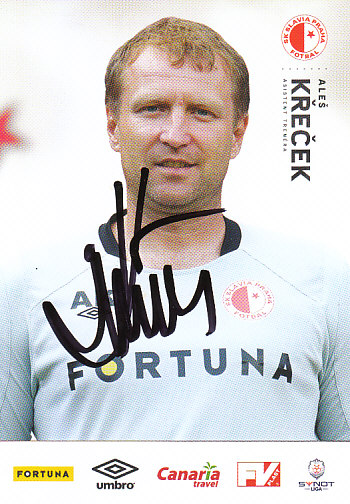 Ales Krecek SK Slavia Praha 2014/15 Podpisova karta Autogram