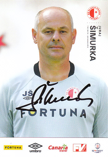 Juraj Simurka SK Slavia Praha 2014/15 Podpisova karta Autogram