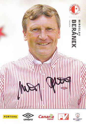 Miroslav Beranek SK Slavia Praha 2014/15 Podpisova karta Autogram