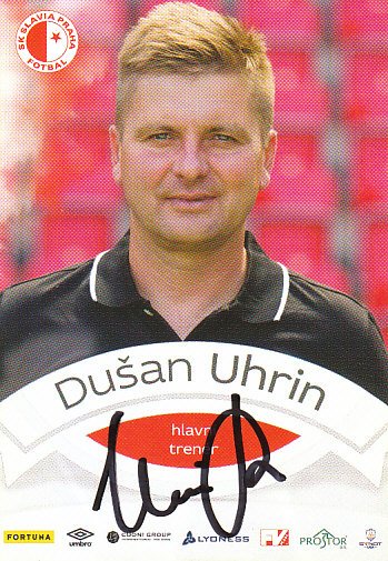 Dusan Uhrin SK Slavia Praha 2015/16 Podpisova karta Autogram