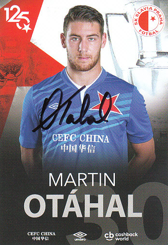 Martin Otahal SK Slavia Praha 2017/18 Podpisova karta Autogram