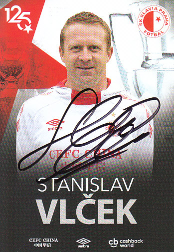 Stanislav Vlcek SK Slavia Praha 2017/18 Podpisova karta Autogram