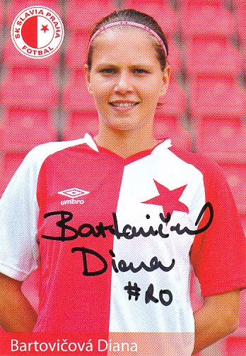 Diana Bartovicova SK Slavia Praha Podpisova karta Autogram