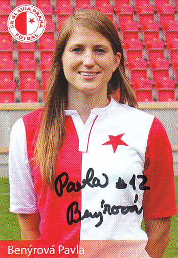 Pavla Benyrova SK Slavia Praha Podpisova karta Autogram