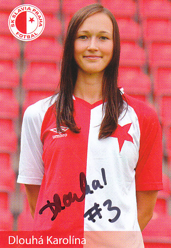 Karolina Dlouha SK Slavia Praha Podpisova karta Autogram