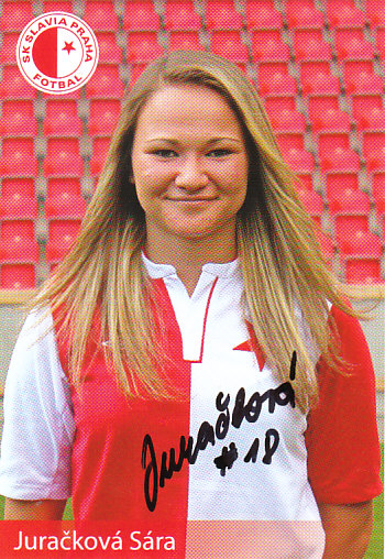 Sara Jurackova SK Slavia Praha Podpisova karta Autogram