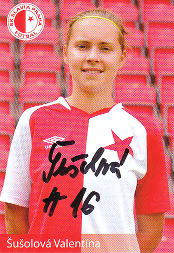 Valentina Susolova SK Slavia Praha Podpisova karta Autogram