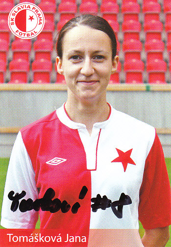 Jana Tomaskova SK Slavia Praha Podpisova karta Autogram