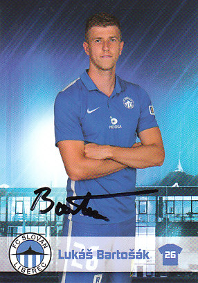 Lukas Bartosak FC Slovan Liberec 2016/17 podzim Podpisova karta Autogram