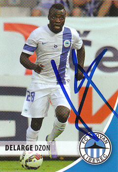 Dzon Delarge FC Slovan Liberec 2012 Podpisova karta Autogram