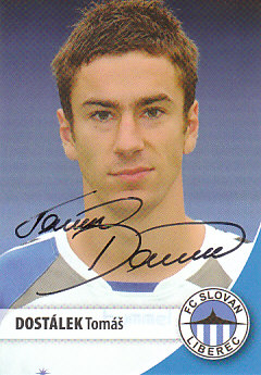Tomas Dostalek FC Slovan Liberec 2012 Podpisova karta Autogram