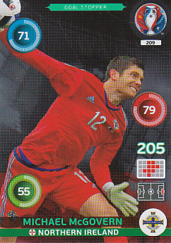 Michael McGovern Northern Ireland Panini UEFA EURO 2016 Goal Stopper #209
