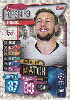 Emil Forsberg RB Leipzig 2019/20 Topps Match Attax CL Man of the Match #MLEI