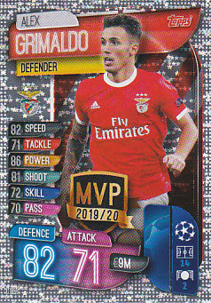 Alex Grimaldo SL Benfica 2019/20 Topps Match Attax CL MVP 2019/20 #C-BEN