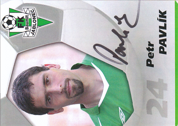 Petr Pavlik FK Baumit Jablonec Podpisova karta Autogram