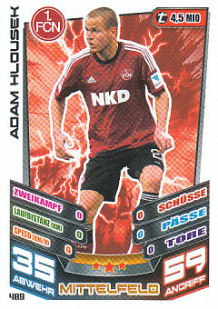 Adam Hlousek 1. FC Nurnberg 2013/14 Topps MA Bundesliga #489