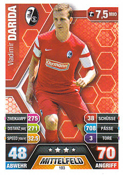 Vladimir Darida SC Freiburg 2014/15 Topps MA Bundesliga #103