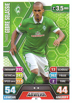 Theodor Gebre Selassie Werder Bremen 2014/15 Topps MA Bundesliga #41