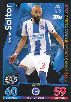 Bruno Saltor Brighton & Hove Albion 2018/19 Topps Match Attax #41