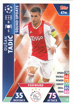 Dusan Tadic AFC Ajax 2018/19 Topps Match Attax CL Squad Update #28