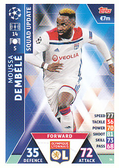 Moussa Dembele Olympique Lyonnais 2018/19 Topps Match Attax CL Squad Update #36