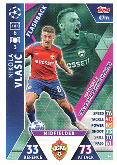 Nikola Vlasic CSKA Moscow 2018/19 Topps Match Attax CL Flashback #96